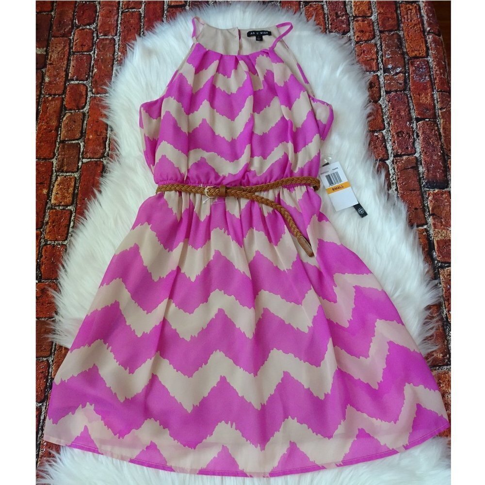 NWT As You Wish Dress Chevron Party Cocktail Prom